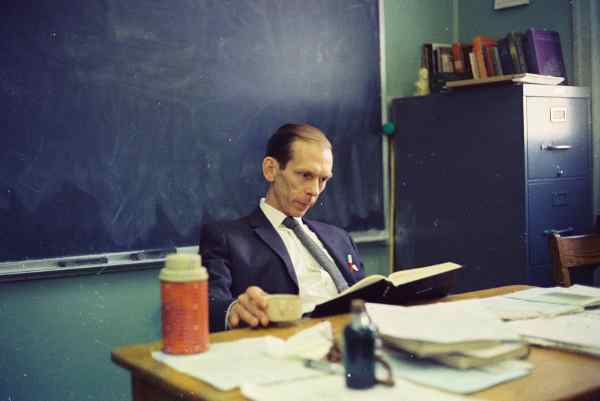 Philip Watts in the classroom at Needham Broughton High
	    School